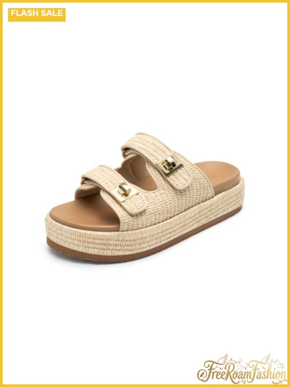 Women's Espadrilles Platform Wedge Sandals Faux Leather Slip On